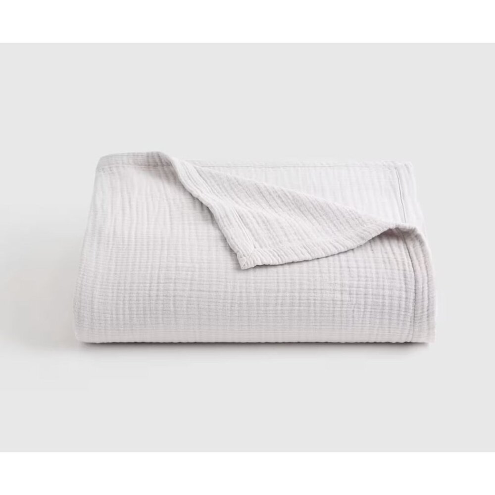 Quince  Organic Airy Gauze Blanket King/Cal King-Light Grey